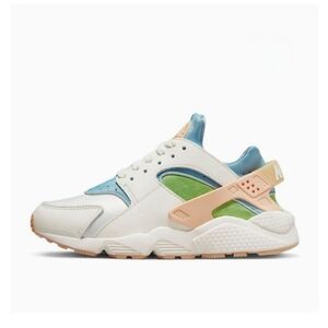 NIKE AIR HUARACHE SE WHITE ORANGE GREEN BLUE WOMEN'S SIZE 7